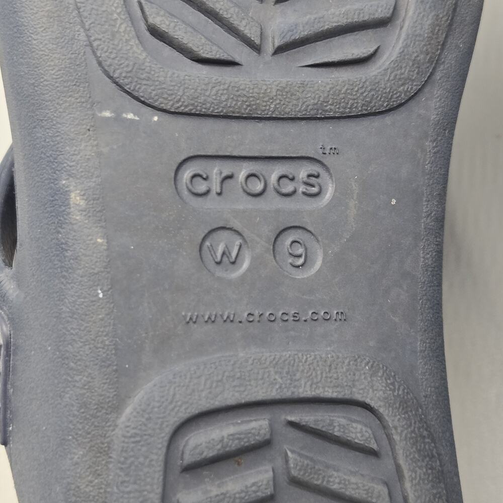 CROCS Monterey Diamante Wedge Flip Flop Sandals Women’s Size 9 Blue Casual - Picture 11 of 11